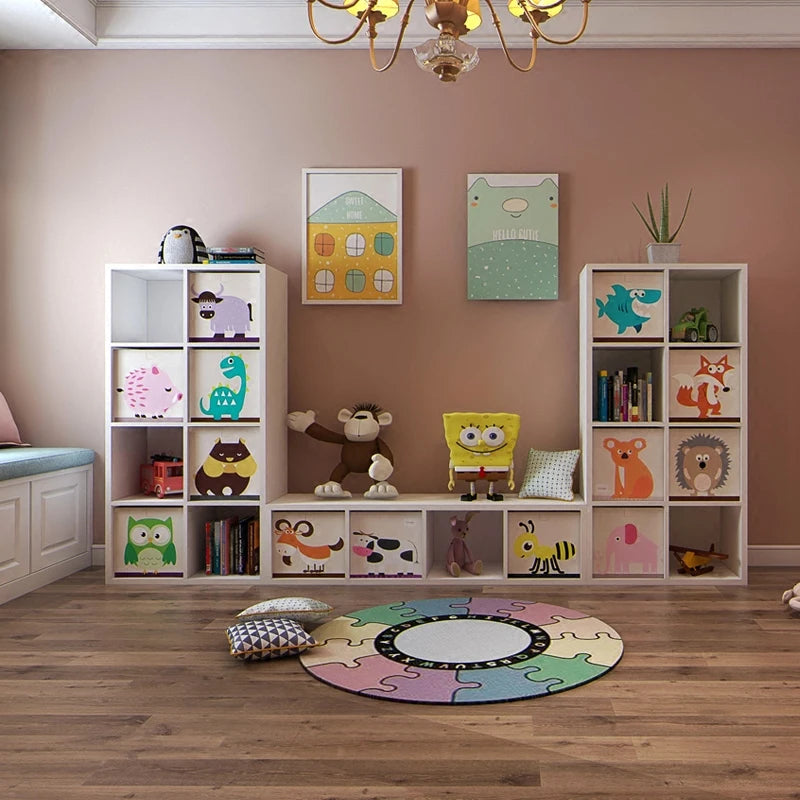 Armoire Bébé Cube Pliable Animal | Penderie Enfant Tissu Écolo