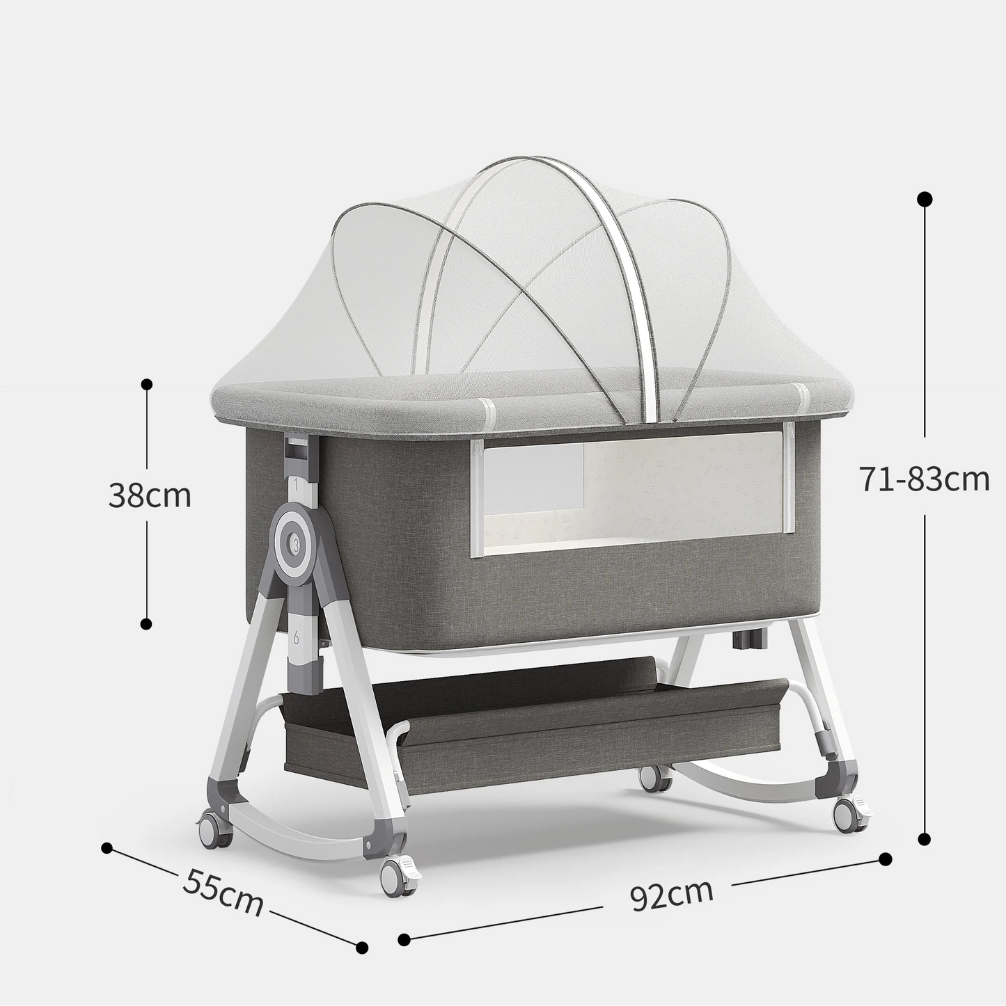 Lit Bébé 3-en-1 Portable YAZOCO | Pliable, Roues & Moustiquaire