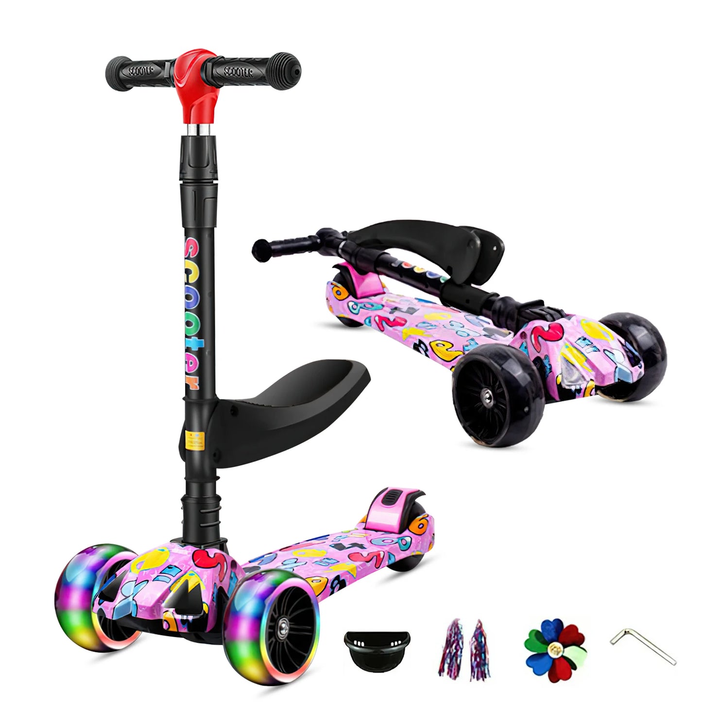 Trotinette Enfant 3 Roues Pliable & Lumineuse | Fille & Garçon