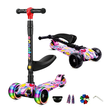 Trotinette Enfant 3 Roues Pliable & Lumineuse | Fille & Garçon