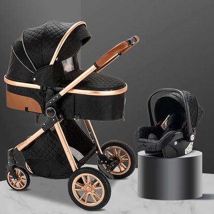 Poussette 3 en 1 YAZOCO Premium | Siège Auto & Cadre Aluminium