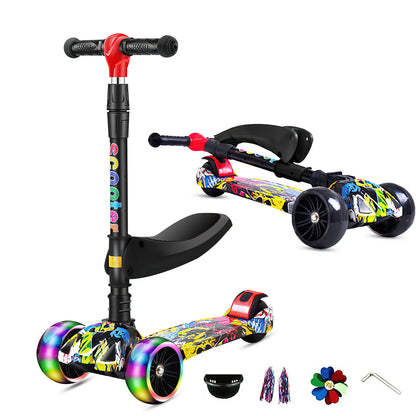 Trotinette Enfant 3 Roues Pliable & Lumineuse | Fille & Garçon