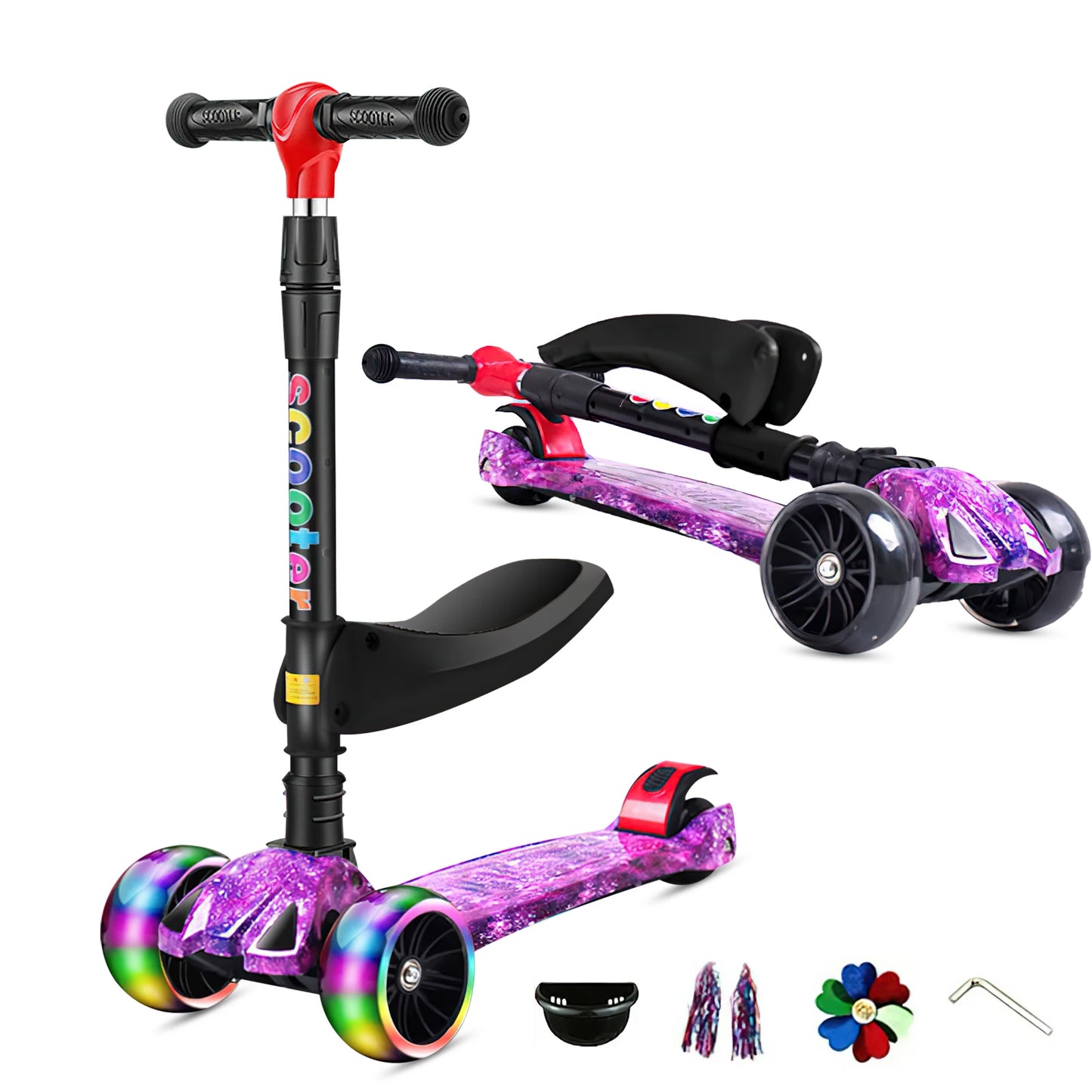Trotinette Enfant 3 Roues Pliable & Lumineuse | Fille & Garçon
