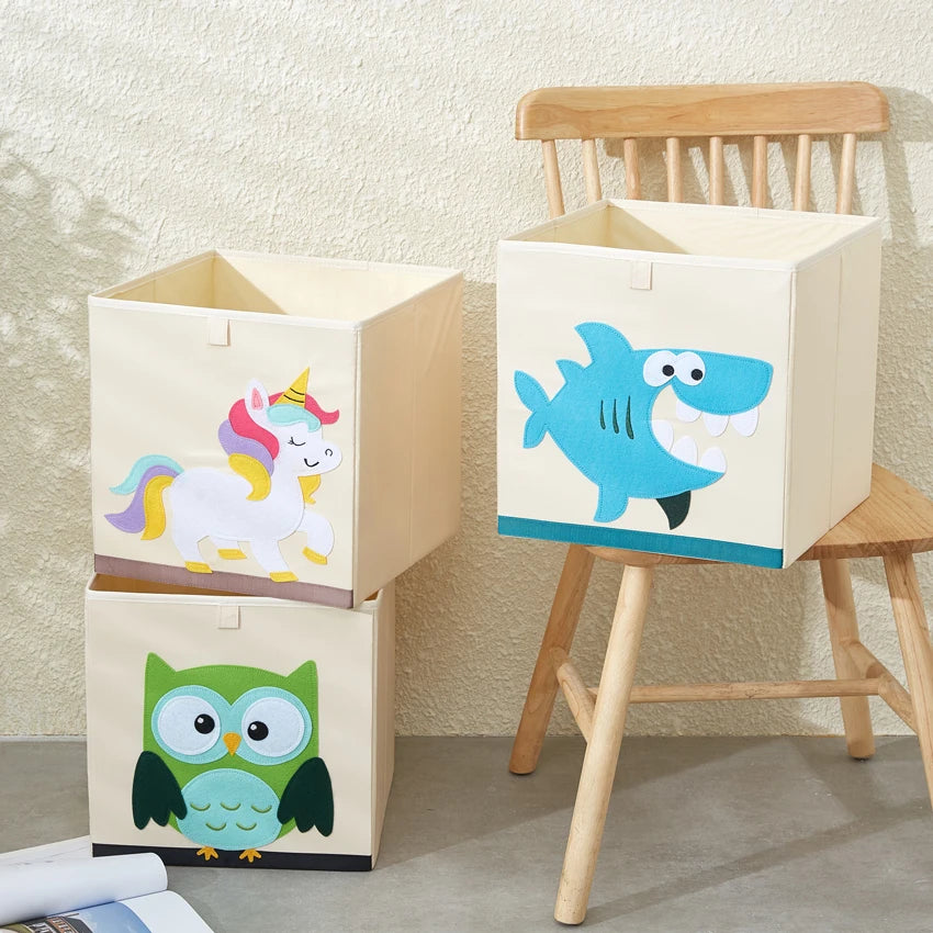 Armoire Bébé Cube Pliable Animal | Penderie Enfant Tissu Écolo