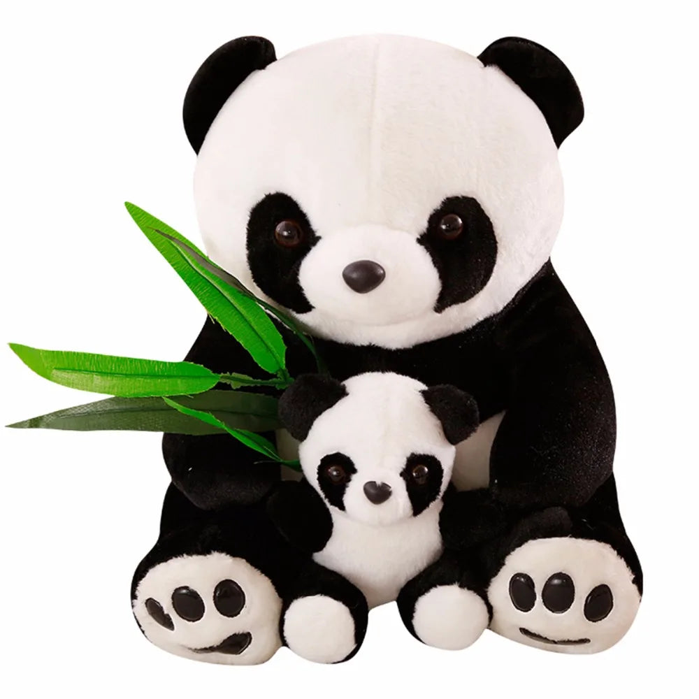 Peluche Panda Mère & Enfant | Doudou Bébé Doux Kawaii Duo