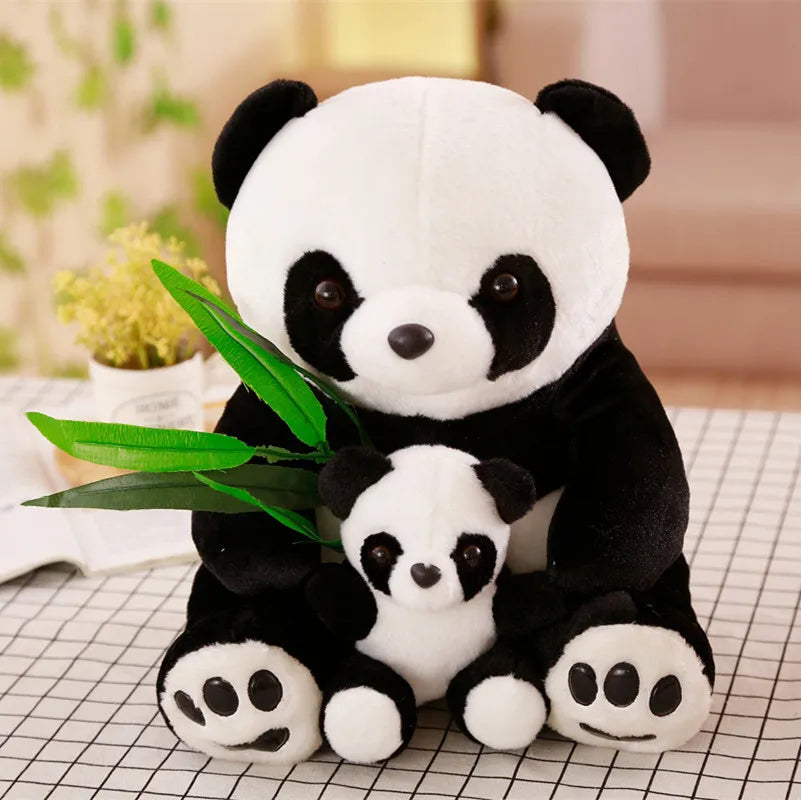 Peluche Panda Mère & Enfant | Doudou Bébé Doux Kawaii Duo