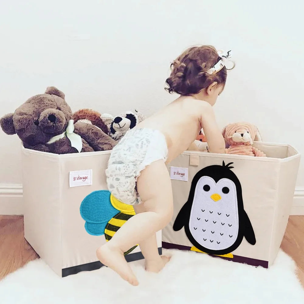 Armoire Bébé Cube Pliable Animal | Penderie Enfant Tissu Écolo