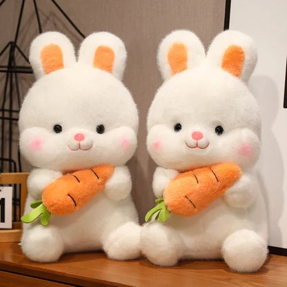 Peluche Lapin Carotte Kawaii | Doudou Bébé Doux Oreiller Enfant