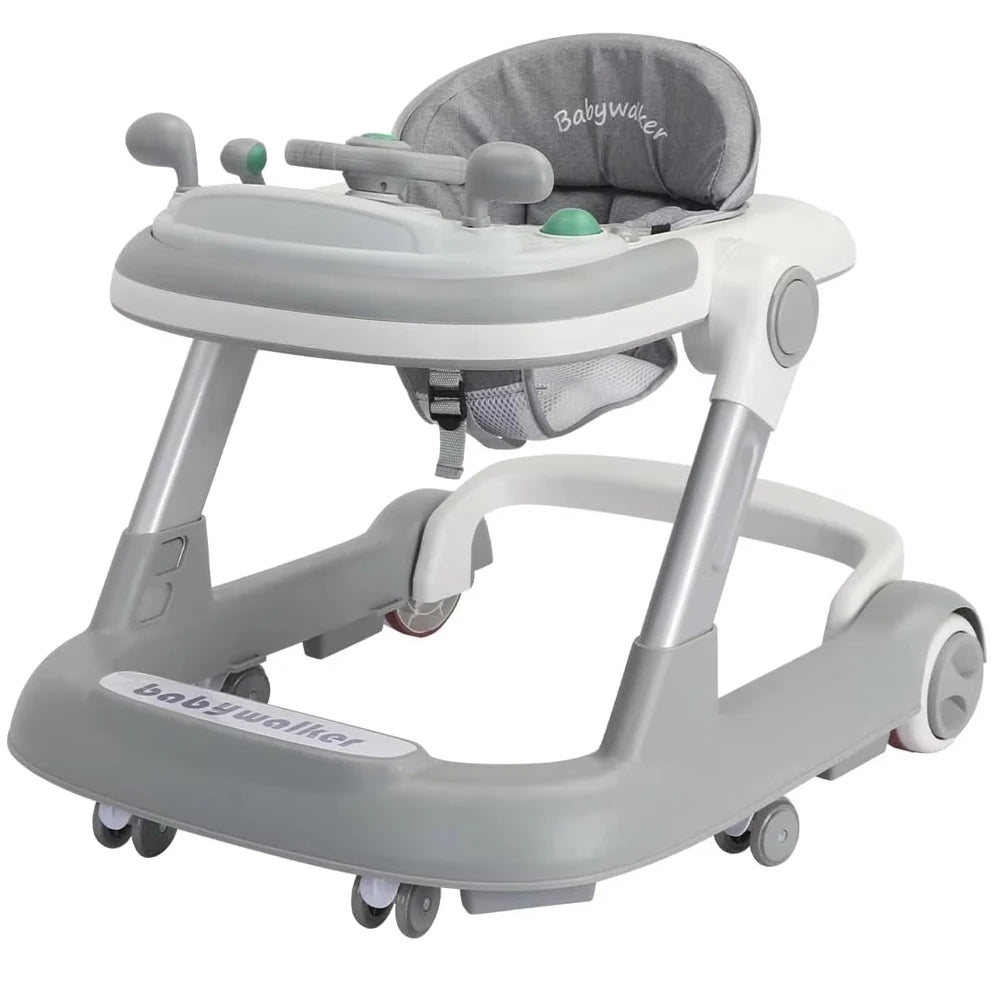 Trotteur Bébé 2-en-1 Pliable Anti-Chute | Pousseur & Siège