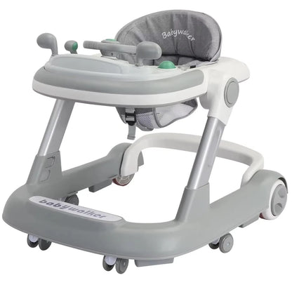Trotteur Bébé 2-en-1 Pliable Anti-Chute | Pousseur & Siège