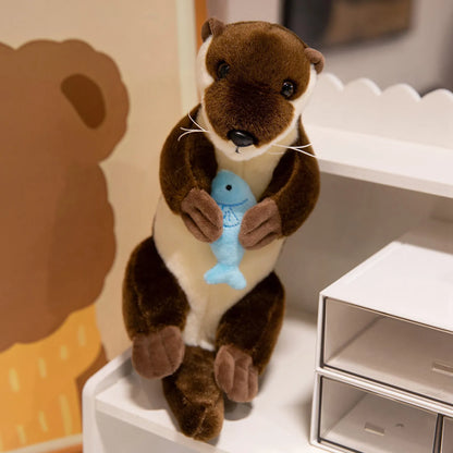 Peluche Loutre Kawaii 26cm | Doudou Bébé Doux Oreiller Enfant