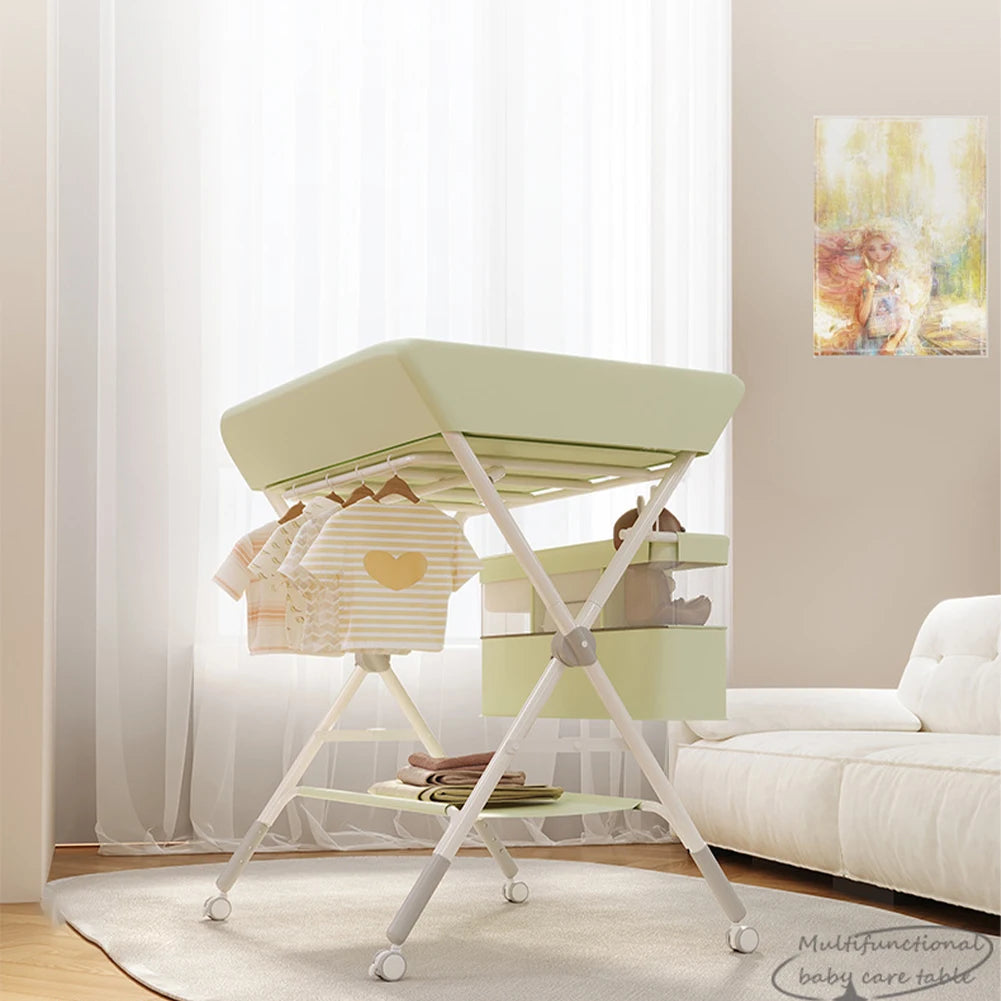 Table à Langer Pliable avec Roues | Baignoire et Lable à Langer