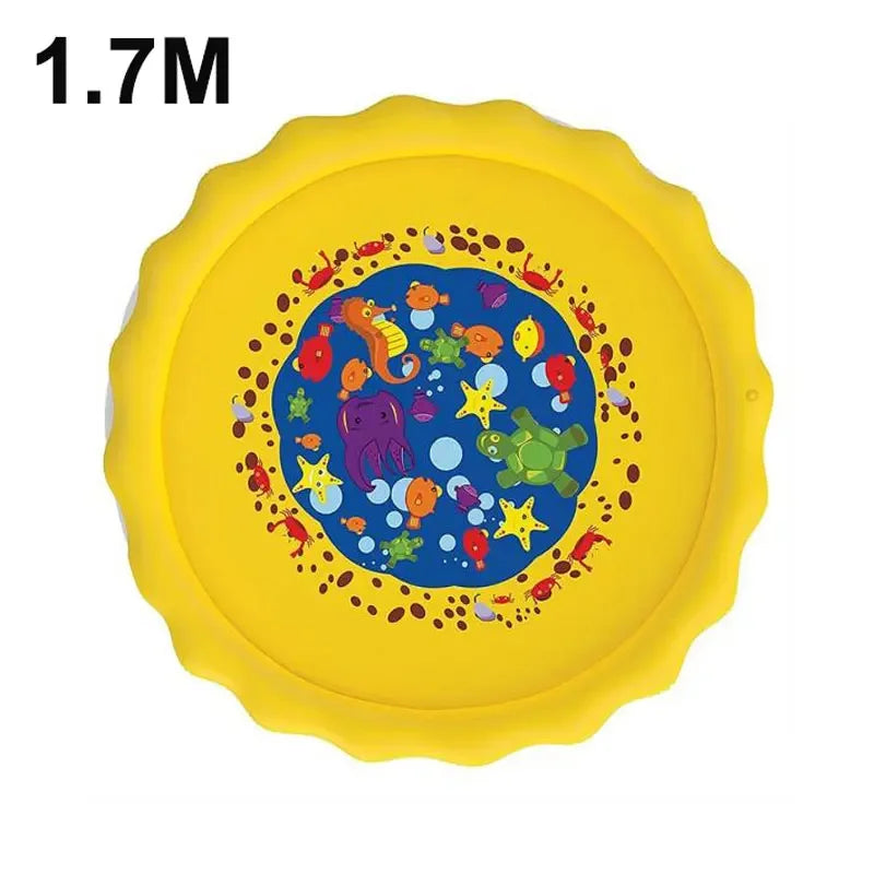 Piscine Enfant avec Jet d'Eau | Tapis de Jeu Aquatique Gonflable