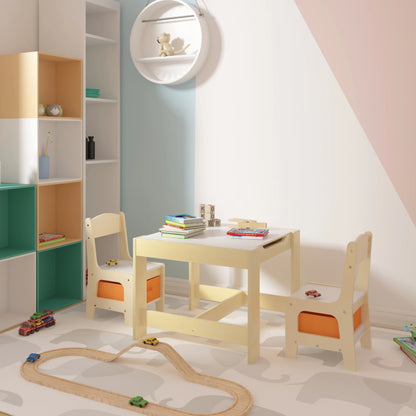 Table d'Activité Bébé Bois & 2 Chaises | Montessori & Rangement
