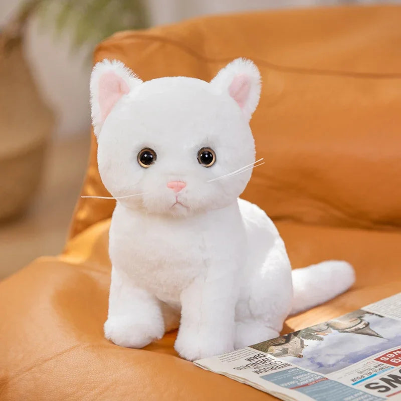 Peluche Chat Kawaii 26cm | Doudou Bébé Réaliste Animal Doux