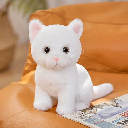 Peluche Chat Kawaii 26cm | Doudou Bébé Réaliste Animal Doux