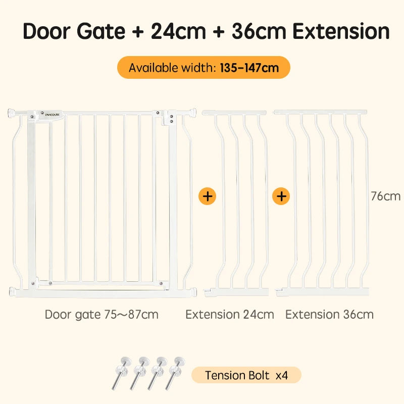 Barrière Escalier pour Bébé Sans Perçage 75-147cm | Sécurité