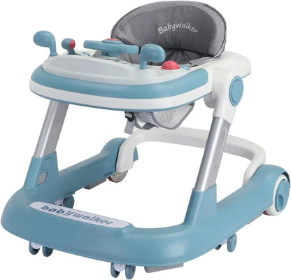 Trotteur Bébé 2-en-1 Pliable Anti-Chute | Pousseur & Siège