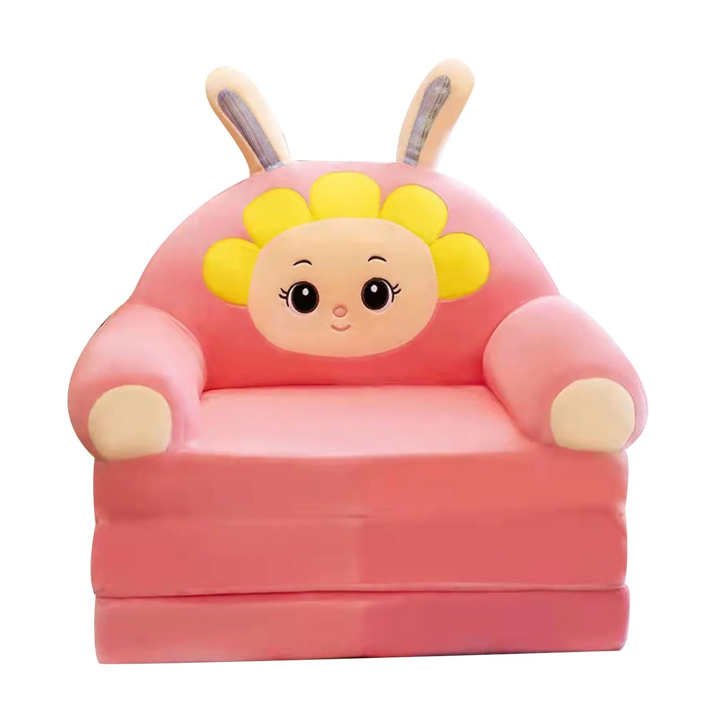 Fauteuil Bébé Pliable 2-en-1 | Canapé-Lit Enfant Velours