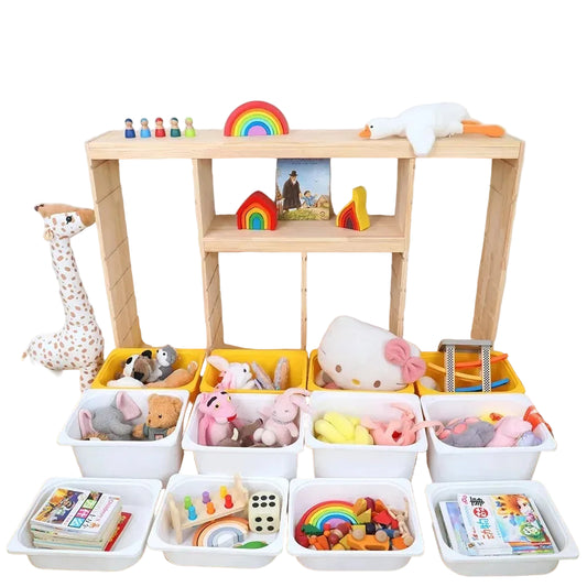 Armoire Bébé Bois & PP 3 Niveaux | Penderie Enfant Multifonction