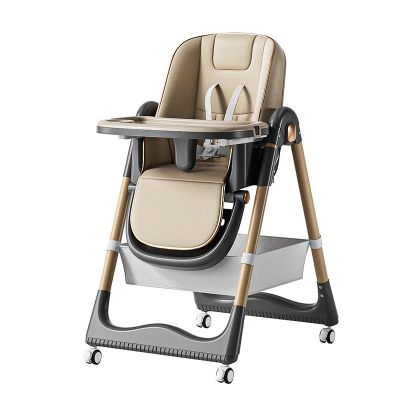 Chaise Haute Bébé PANGDUBE Pliable & Réglable | Roues & Plateau