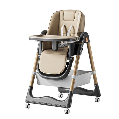 Chaise Haute Bébé PANGDUBE Pliable & Réglable | Roues & Plateau