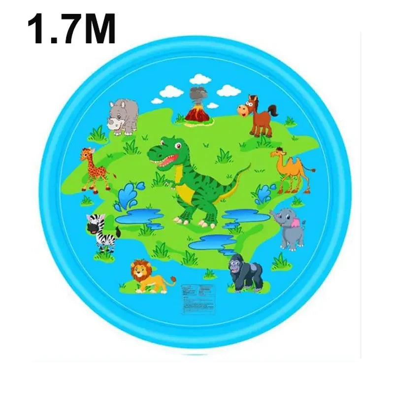 Piscine Enfant avec Jet d'Eau | Tapis de Jeu Aquatique Gonflable
