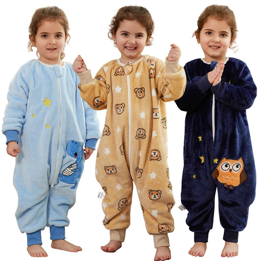 Pyjama Bébé Hiver Doux & Chaud | Pyjama Noël Bébé Dinosaure & Ours