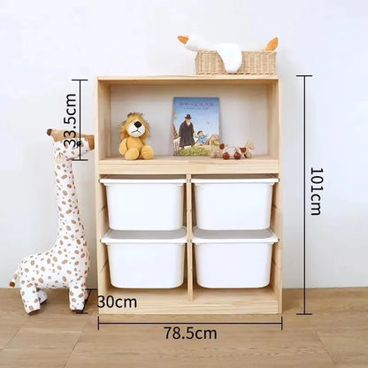 Armoire Bébé Bois & PP 3 Niveaux | Penderie Enfant Multifonction