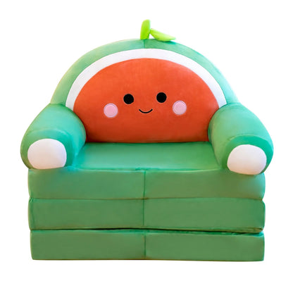 Fauteuil Bébé Pliable 2-en-1 | Canapé-Lit Enfant Velours