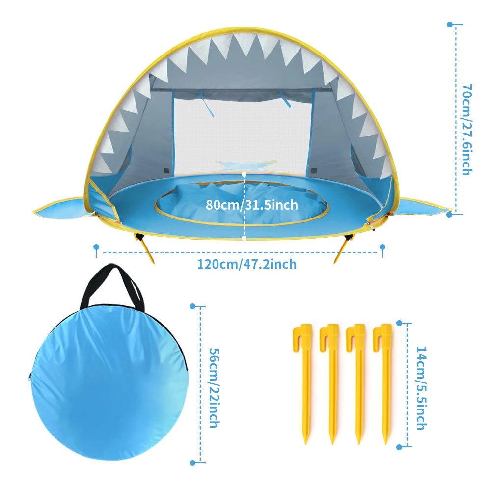 Tente Anti UV Plage Bebe avec Piscine Intégrée | Portable UV 50+