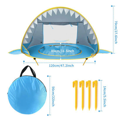 Tente Anti UV Plage Bebe avec Piscine Intégrée | Portable UV 50+