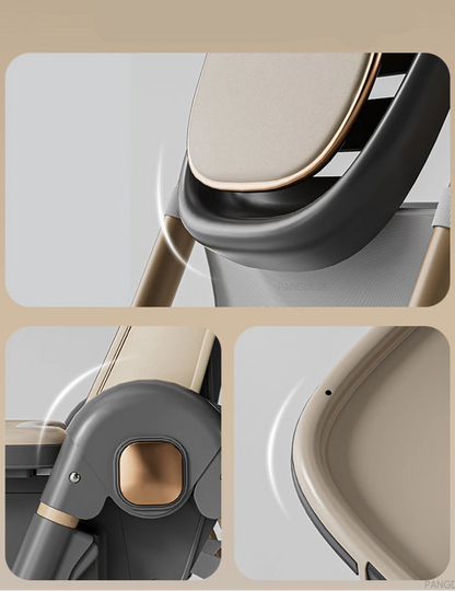 Chaise Haute Bébé PANGDUBE Pliable & Réglable | Roues & Plateau