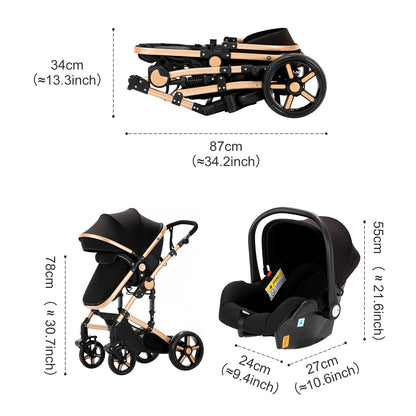 Poussette 3 en 1 Ultra-Légère | Système de Voyage Trio
