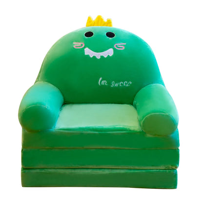 Fauteuil Bébé Pliable 2-en-1 | Canapé-Lit Enfant Velours