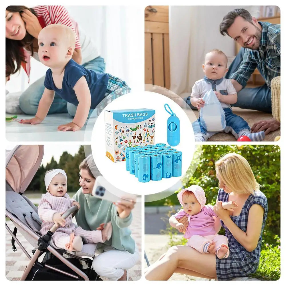 Poubelles à Couches et Recharges Portables (16 Rouleaux)