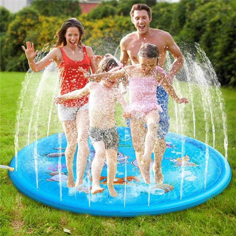 Piscine Enfant avec Jet d'Eau | Tapis de Jeu Aquatique Gonflable