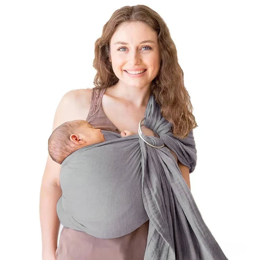 Echarpe Porte Bébé Double Anneaux Lin & Coton | Porte Bébé Avant
