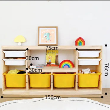 Armoire Bébé Bois & PP 3 Niveaux | Penderie Enfant Multifonction