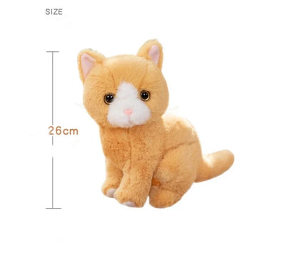Peluche Chat Kawaii 26cm | Doudou Bébé Réaliste Animal Doux