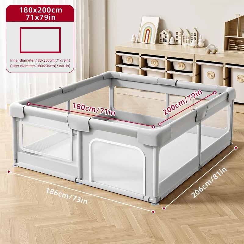 Parc Bébé Géant Anti-Choc avec Protections Mousse | 0-6 ans