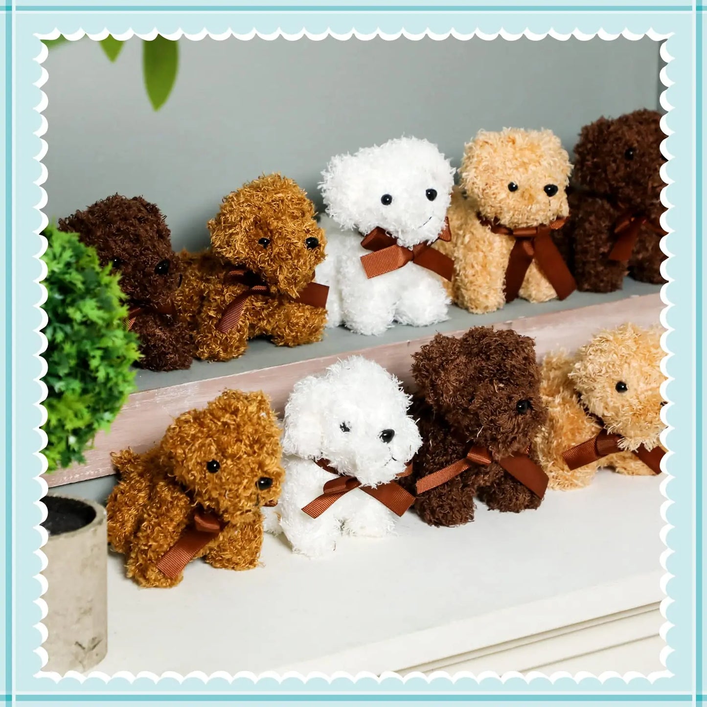 Mini Peluche Chien (4-24pcs) | Doudou Bébé Animaux Divers