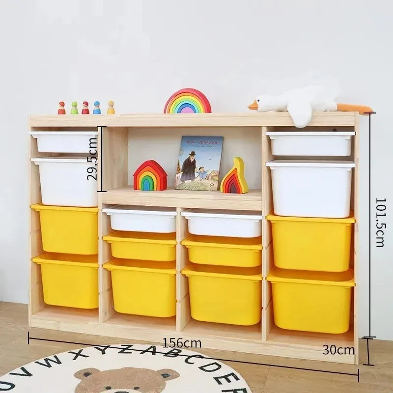 Armoire Bébé Bois & PP 3 Niveaux | Penderie Enfant Multifonction