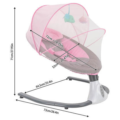 Transat Bébé Rose Électrique | Balancelle Sûre pour Nouveau-né