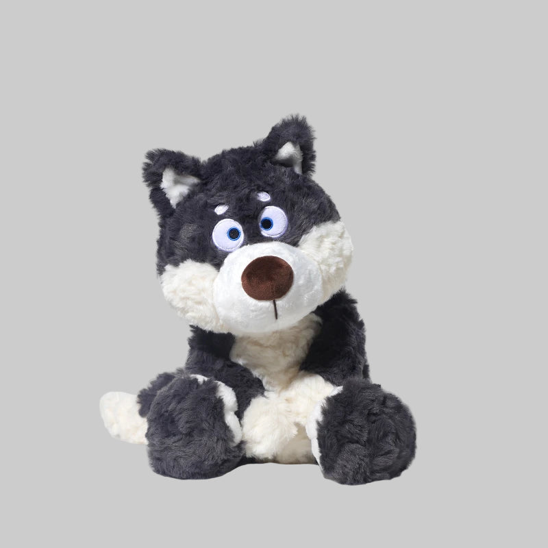 Peluche Loup Gris Mignon | Doudou Bébé Animal Doux Kawaii