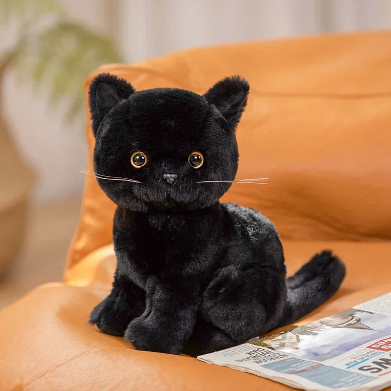 Peluche Chat Kawaii 26cm | Doudou Bébé Réaliste Animal Doux