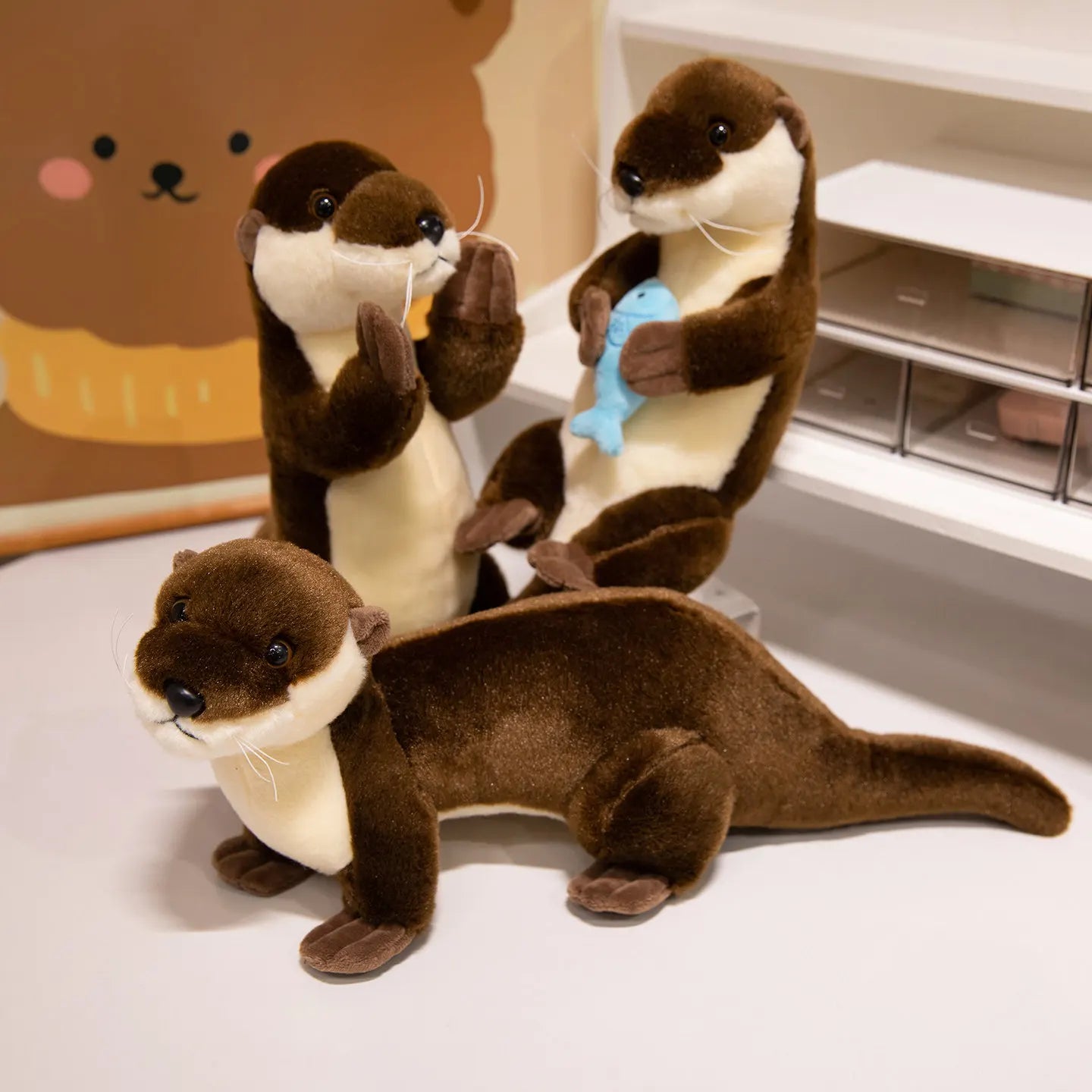 Peluche Loutre Kawaii 26cm | Doudou Bébé Doux Oreiller Enfant