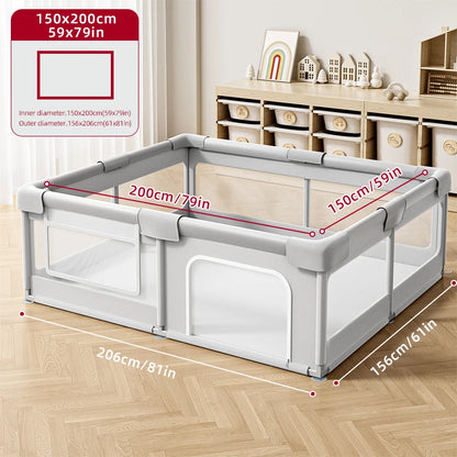 Parc Bébé Géant Anti-Choc avec Protections Mousse | 0-6 ans