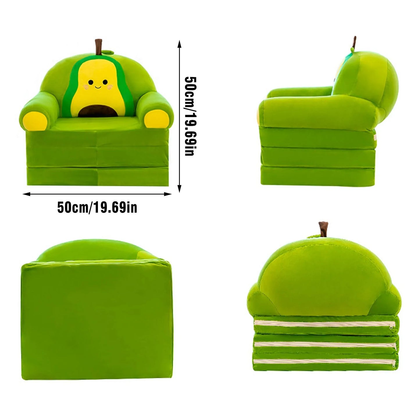 Fauteuil Bébé Pliable 2-en-1 | Canapé-Lit Enfant Velours