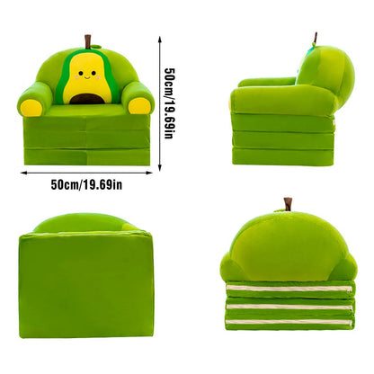 Fauteuil Bébé Pliable 2-en-1 | Canapé-Lit Enfant Velours